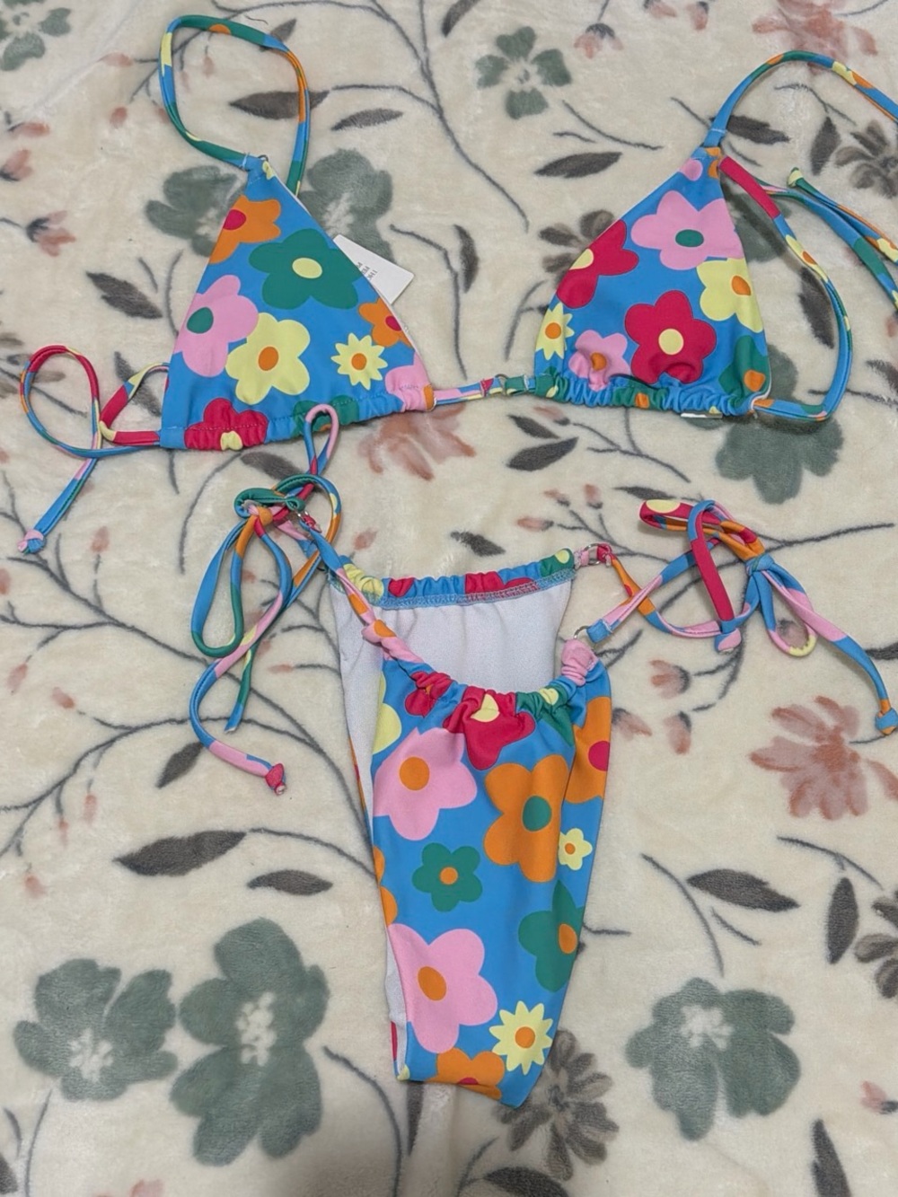 Colorful Floral Triangle Bikini Set